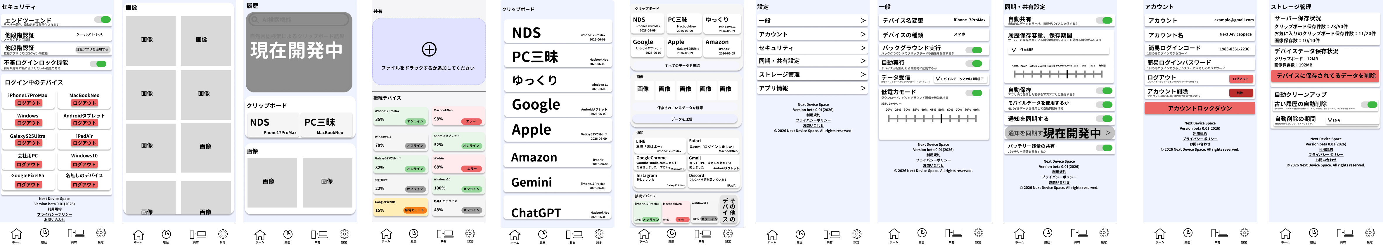 Next Device Space 画面イメージ